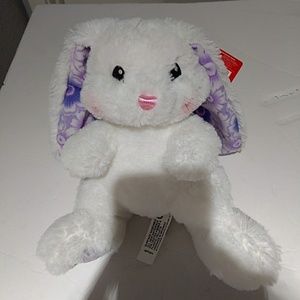 Aurora teddy bear white with floral rabbit ears
